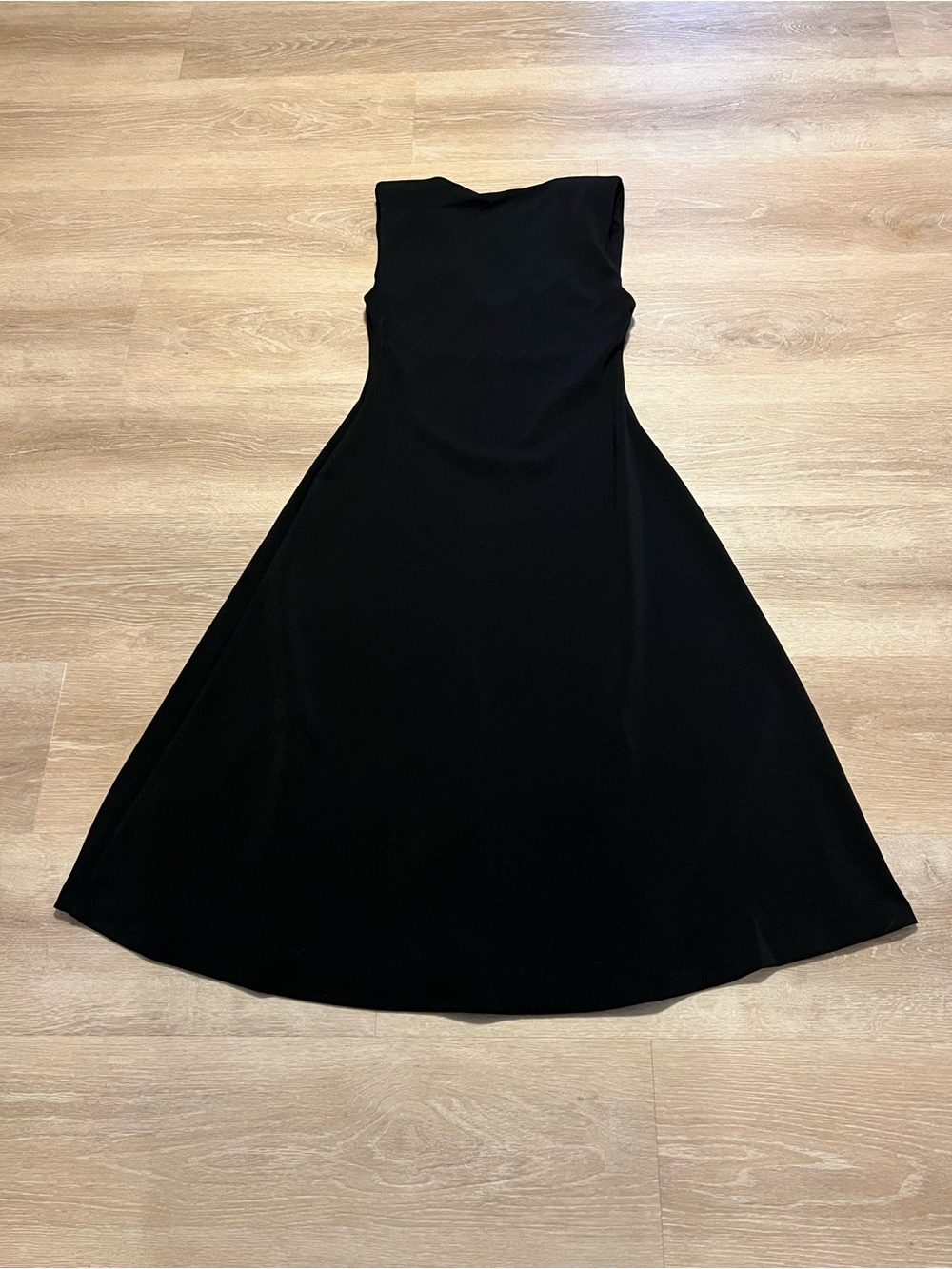 NWT Zara‎ Black Sleeveless A-Line Midi Dress Minimalist Elegant Size Large - Picture 8 of 16